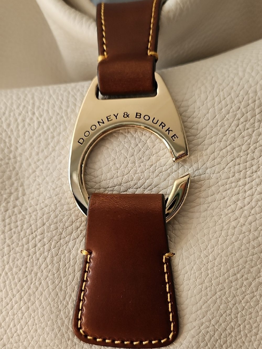 Dooney & Bourke Bone Pebble Leather Hobo Bag - Picture 2 of 16